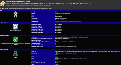AMD Ryzen AI HX 470 мобильного семейства Gorgon Point отметился в SiSoftware