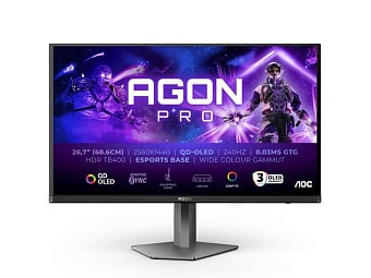 AOC показала сразу пять мониторов AGON PRO на матрице QD-OLED AOC показала сразу пять мониторов AGON PRO на матрице QD-OLED