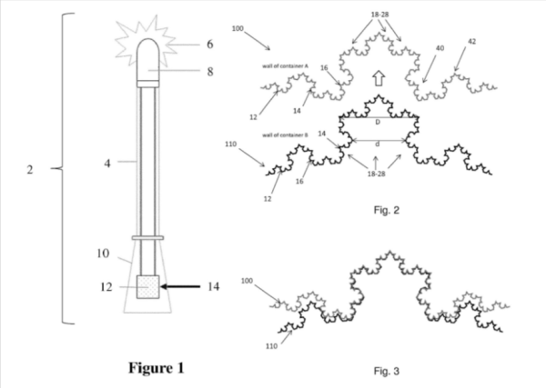 Схема устройства для привлечения внимания слева (патент EP3563896A1) и слоев усовершенствованного контейнера для еды справа (патент EP3564144A1). Оба авторства DABUS Схема устройства для привлечения внимания слева (патент EP3563896A1) и слоев усовершенствованного контейнера для еды справа (патент EP3564144A1). Оба авторства DABUS