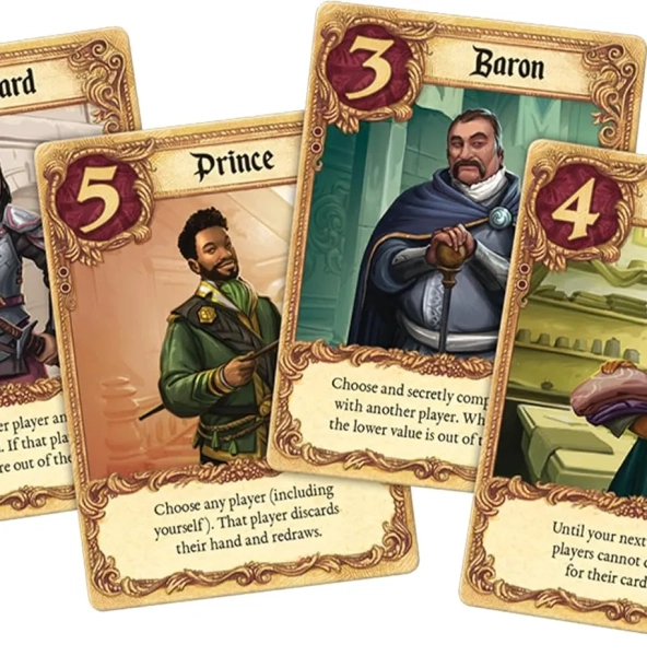 Четыре карточки с различными иллюстрациями людей средневековой внешности