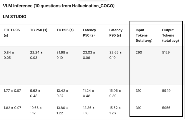 LM Studio VLM tokens in/out