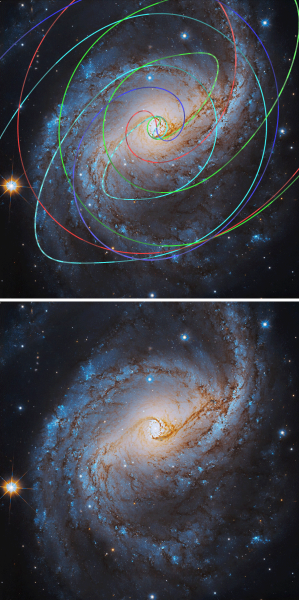 Рис. 5 . Галактика NGC 6951, две спирали(зелено-голубая и красно-синяя). Рис. 5 . Галактика NGC 6951, две спирали(зелено-голубая и красно-синяя).