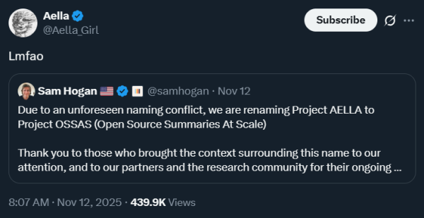 Я думаю, им надо было сделать double down и предложить Аэлле маркетинговый контракт!