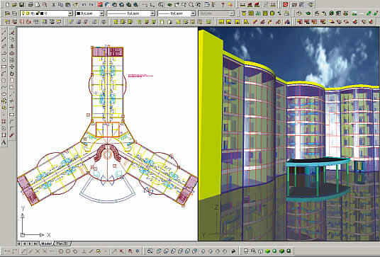 AutoCAD появляются 3D-инструменты и библиотеки трёхмерных элементов. Теперь вы строите 2D чертеж для печати или спецификаций, а 3D — для визуализации и презентаций заказчику.