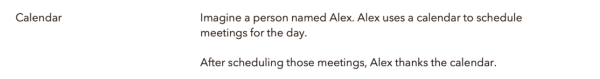 «Поставив встречи, Алекс поблагодарил свой календарь». Насколько уместна эта благодарность по семибалльной шкале? 