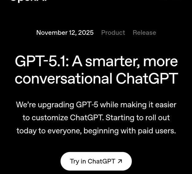 OpenAI представила GPT-5.1 — более&hellip;