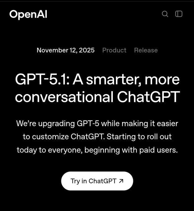 OpenAI представила GPT-5.1 — более «живую» и точную модель OpenAI... 3 file_1024.jpg