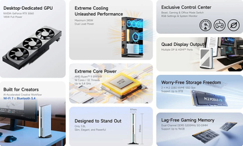 Начались продажи мини-ПК Minisforum G1 Pro на базе Ryzen 9 8945HX и настольной RTX 5060 Начались продажи мини-ПК Minisforum G1 Pro на базе Ryzen 9 8945HX и настольной RTX 5060