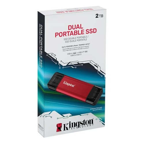 Портативный накопитель Kingston Dual подключается к системам при помощи USB-A и USB-C Портативный накопитель Kingston Dual подключается к системам при помощи USB-A и USB-C