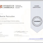 Сертификат Кембриджа: нейропсихология принятия решений, онлайн-курс Coursera.