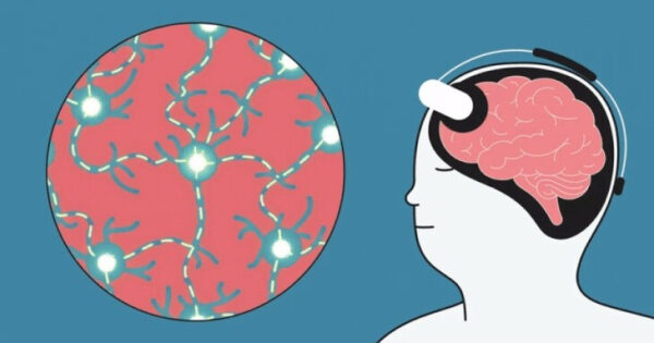 Иллюстрация нейронов мозга, работа мозга, активность нейронов, связь и мышление.