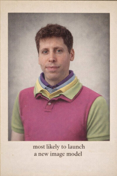 Не могу пройти мимо того, как Open AI объявили о выходе новой генеративной нейронки, с помощью GPT Image 1.5 создали якобы школьный портрет Сэма Альтмана и написали под ним "скорее всего запустит новую генеративную модель"