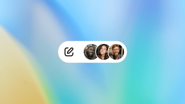 Иконки профилей с круглыми аватарами на градиентном фоне.