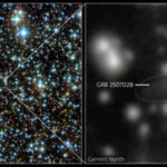 Телескопическое изображение звездного скопления и гамма-всплеска GRB 250702B в родной галактике.