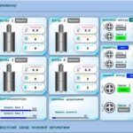 Интерфейс программы управления котлами с параметрами и настройками, Иркутский завод.