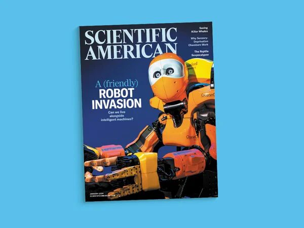 Обложка журнала Scientific American с изображением робота.