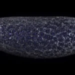 Фиолетовый тканевый цилиндр на черном фоне.