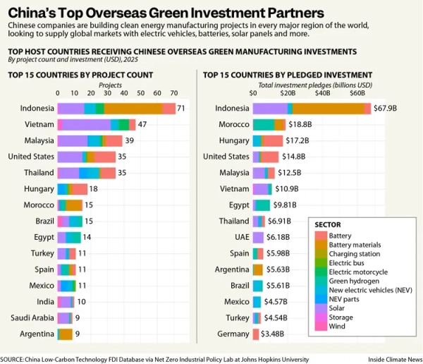 Экологические издержки и последствия для прав человека инвестиций Китая в чистую энергетику за рубежом. 10 Изображение может содержать диаграмму.