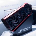 Игровая видеокарта Republic of Gamers на стенде выставки.