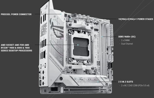 ASUS выпустила белую версию материнской платы ROG STRIX B850-I ASUS выпустила белую версию материнской платы ROG STRIX B850-I