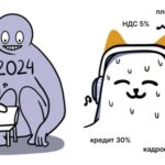 Мем: котик в наушниках игнорирует проблемы 2024 года, такие как НДС и кредиты.