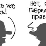 Комикс о споре: "Это ложь!" — "Нет, это гибридная правда".