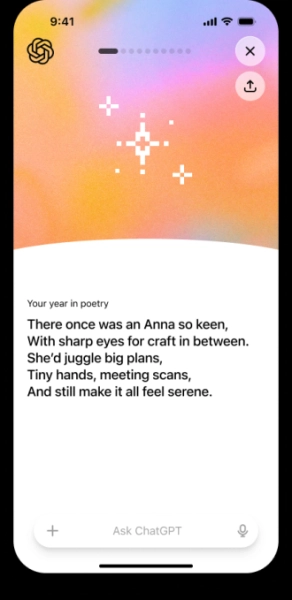 ChatGPT запускает итоговый обзор года, похожий на Spotify Wrapped. 2 de56cc13e58ab0b764ed4824a1d8797a