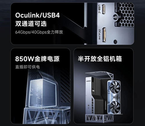 Док-станция UGREEN LinkStation eGPU с USB4, OCuLink и блоком на 850 Вт оценена в $325