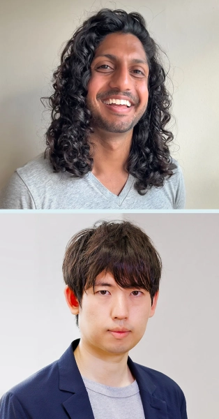 Фотографии Рахула Иланго в серой рубашке и Шуичи Хирахары в синем пиджаке.