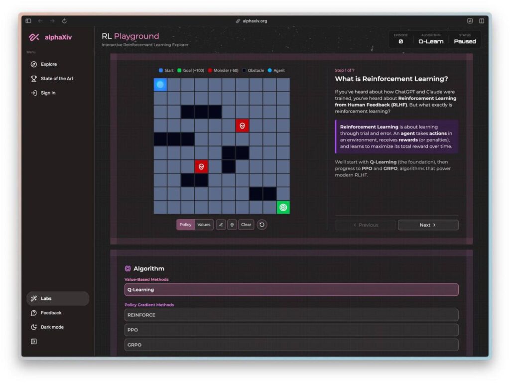 Появился интерактивный тренажёр по обучению нейронок — RL Playground от... 1 file 1234.jpg