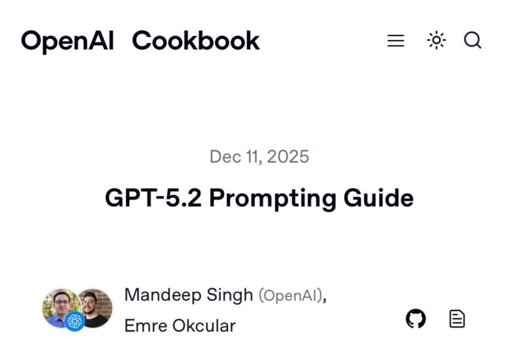 Обложка руководства GPT-5.2 от OpenAI, дата создания — 11 декабря 2025 года.