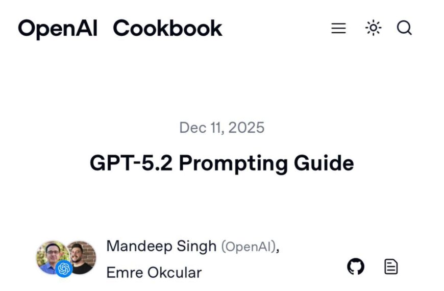 Обложка руководства GPT-5.2 от OpenAI, дата создания — 11 декабря 2025 года.