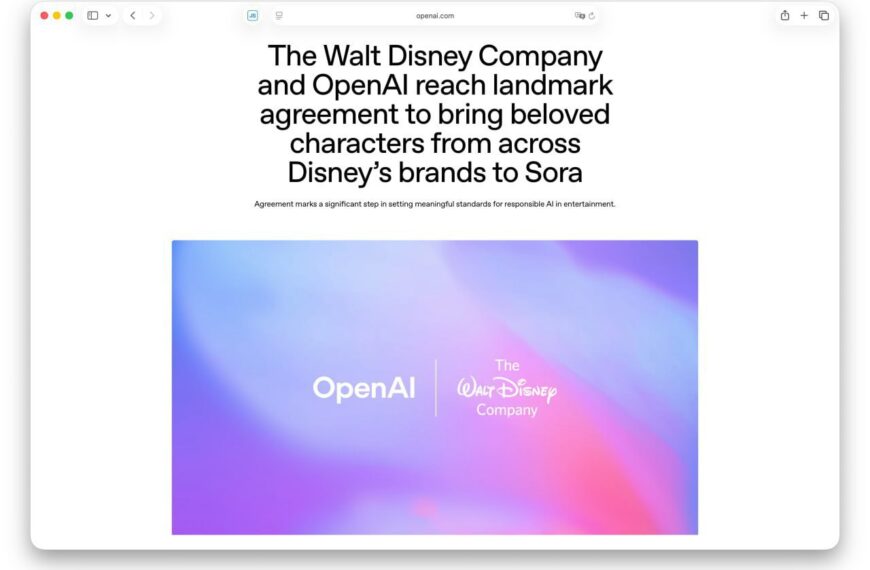 Соглашение OpenAI и Disney о внедрении персонажей в ИИ-развлечения.