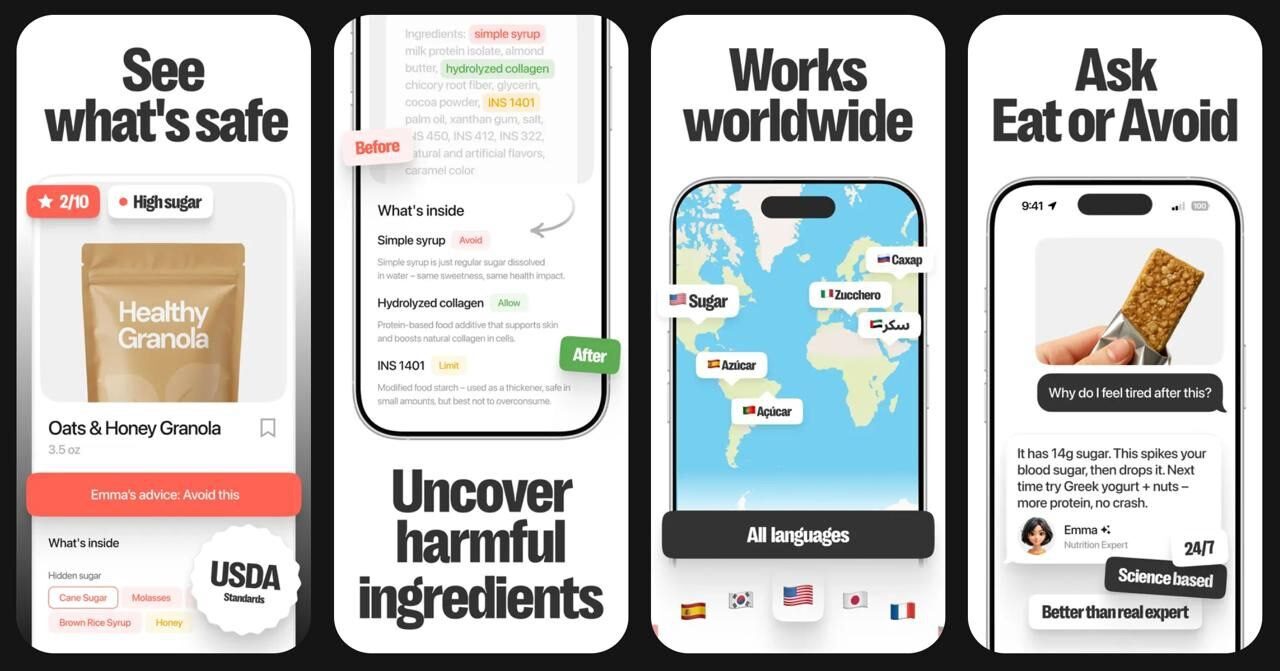 Приложение для оценки безопасности ингредиентов в продуктах и советы по питанию.