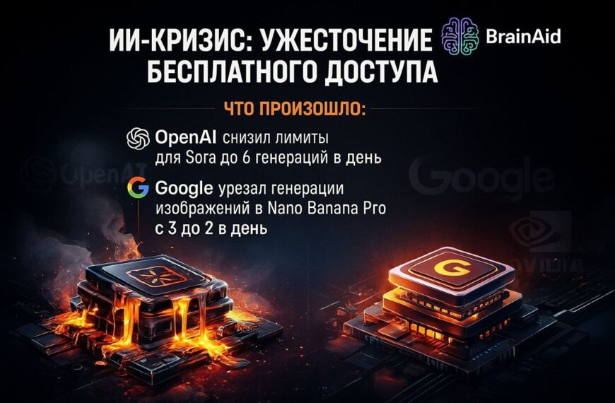 ИИ-кризис: ограничение бесплатного доступа от OpenAI и Google, снижение лимитов и генераций.
