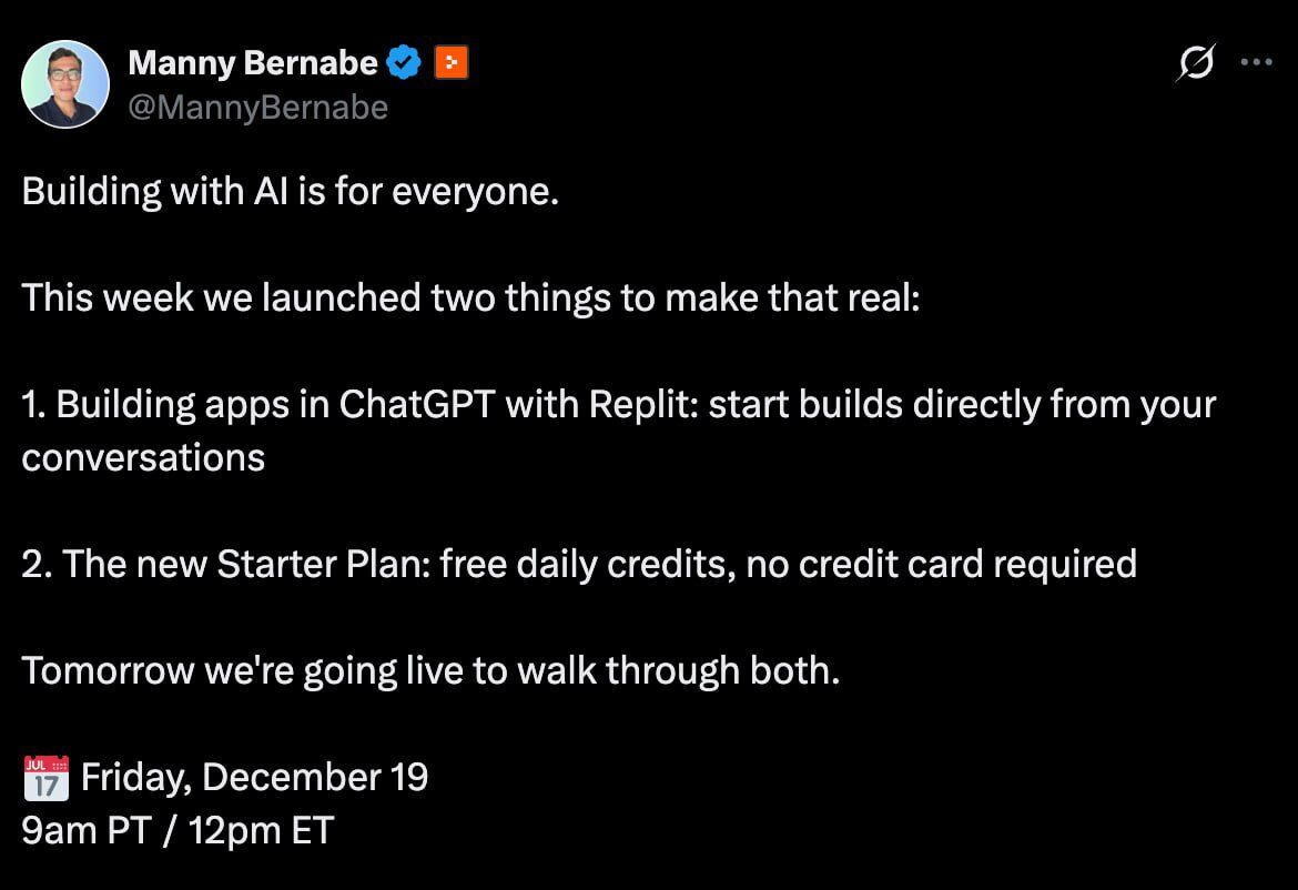 Анонс новых функций ChatGPT и Replit: создание приложений и стартовый план без карты.