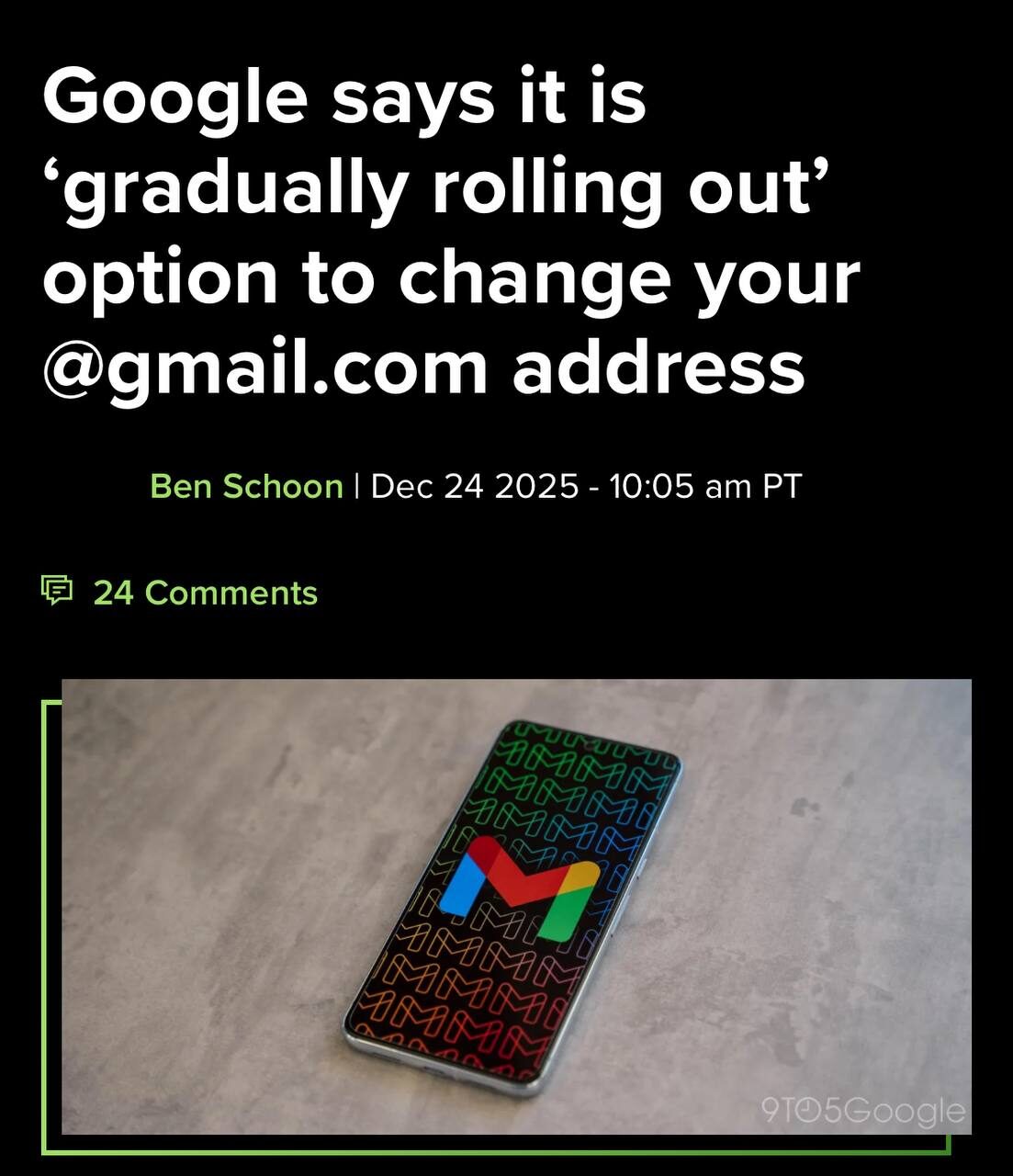 Google начинает менять адреса Gmail, новости о выходе новой функции.