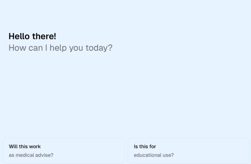 Чат-интерфейс с приветственным сообщением и опциями для ответа пользователю.