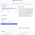 Интерфейс системы распознавания речи Qwen3-ASR, показан процесс транскрибирования аудио.