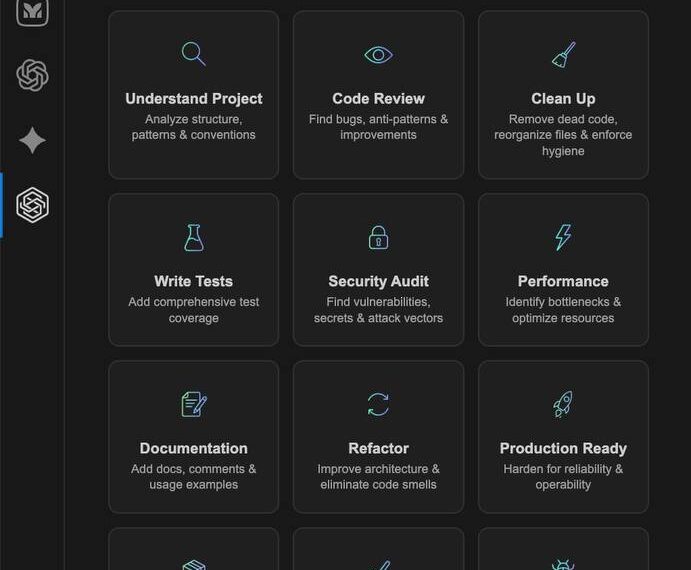 Интерфейс Mysti: функции ИИ для ревью кода, тестирования и безопасности.