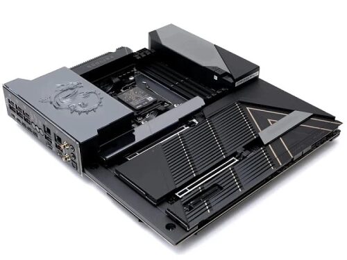 Игровая материнская плата черного цвета с логотипом дракона.