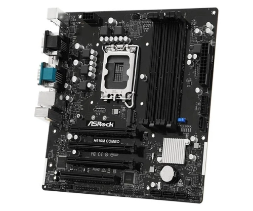 Материнская плата ASRock H610M COMBO может работать как с DDR5, так и DDR4
