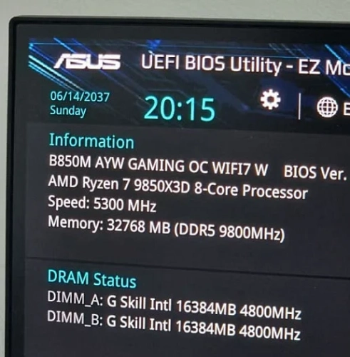 Ryzen 7 9850X3D способен работать с модулями оперативной памяти DDR5-9800