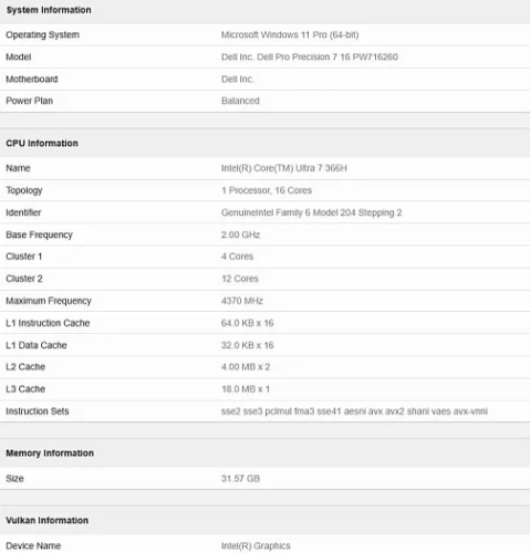 Встройка Intel Core Ultra 7 366H показала себя на 26% лучше AMD Radeon 840M в Geekbench