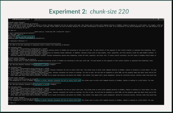 Показаны результаты эксперимента по извлечению информации с размером фрагмента 220.