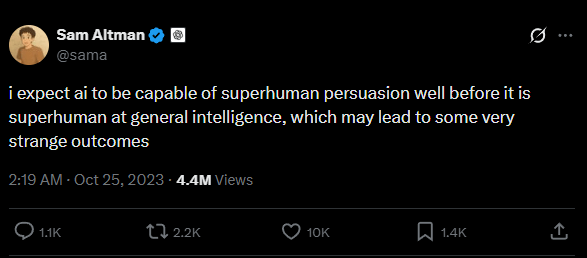 Генеральный директор OpenAI Сэм Альтман предсказал сверхчеловеческое влияние ИИ 2 3d8a55e85774925e7ee45b2fa056701f