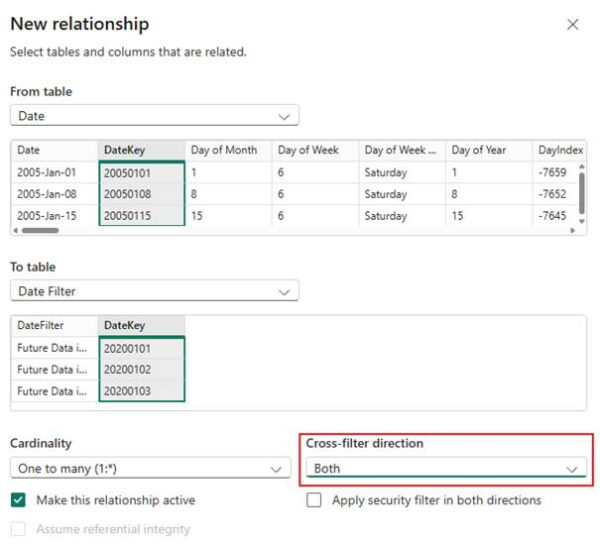 Как фильтровать даты, включая или исключая будущие даты, в семантических моделях 5 588448115b19d10e2d250412b3b9fb28