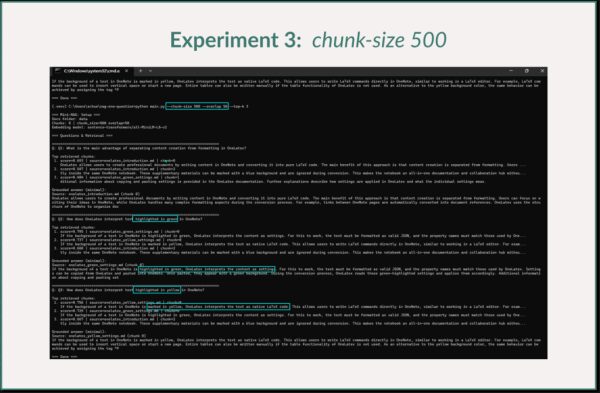 Показаны результаты эксперимента по извлечению информации с размером фрагмента 500.