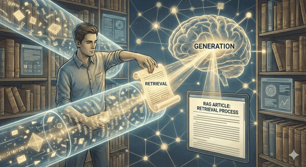 Вероятно, вам пока не нужна векторная база данных для вашей RAG. 1 Иллюстрация процесса поиска и генерации информации в библиотеке с использованием технологий.