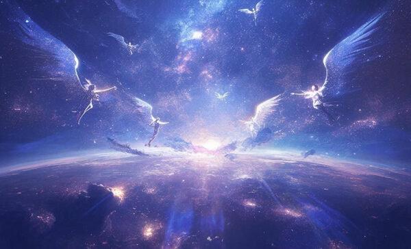 Учёный из Гарварда утверждает, что нашёл точное местоположение Рая 2 Ангелы с крыльями в космосе парят над планетой, звезды и сияние на горизонте.
